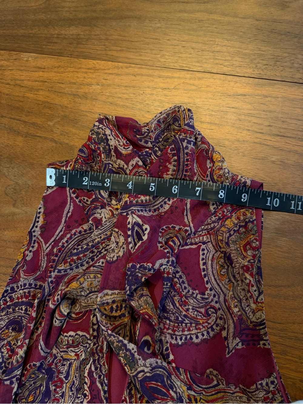 LAUREN Ralph Lauren Paisley Tie-Neck V-Neck Sleeveless Shift Dress, Size 12 - Picture 11 of 16
